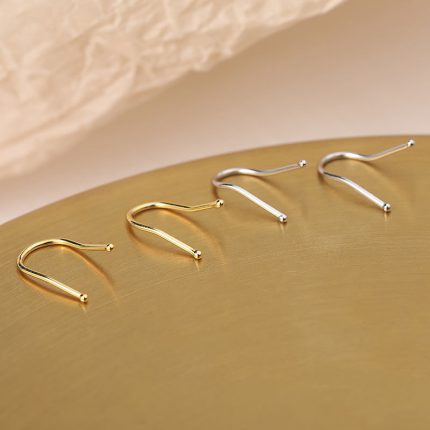 925 Sterling Silver Stud Earrings,New Trendy Minimalist Small Earrings for Women - Image 4
