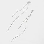 925 Sterling Silver Face Slimming Korean Elegant Long Tassel Sequin Stud Earrings