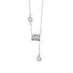 999 Fine Silver Slim Waist Pave CZ Necklace