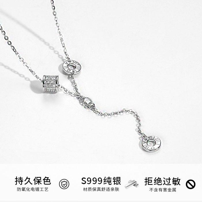 999 Fine Silver Elegant Unique Patchwork Necklace - Image 2