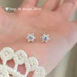 999 Fine Silver Snowflake Stud Earrings