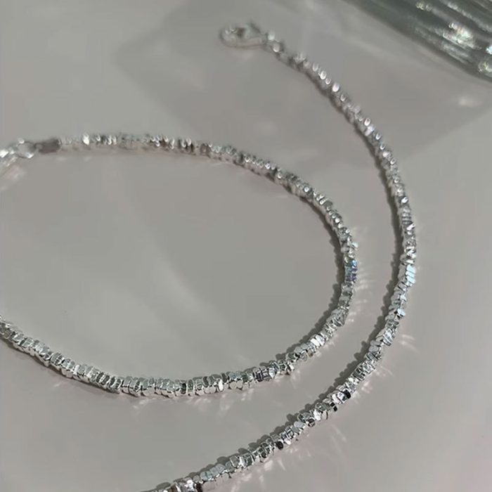925 Sterling Silver Broken Silver Bracelet - Image 5