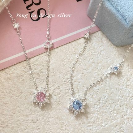 999 Fine Silver Snowflake CZ Necklace - Image 4