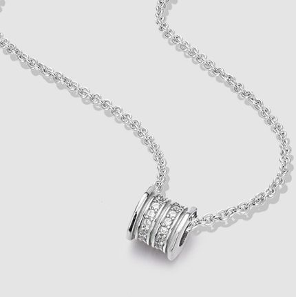 999 Fine Silver Pave CZ Slim Waist Necklace - Image 4