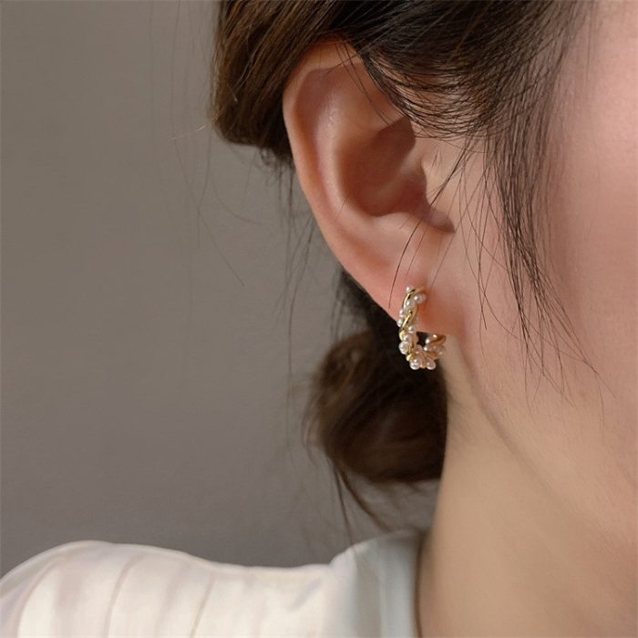 925 Sterling Silver Korean Style Unique Design Premium Circle Hoop Earrings - Image 5