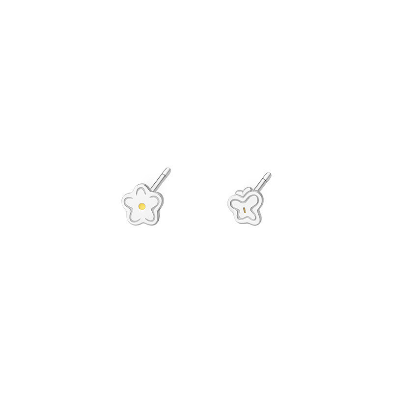 sg-11134201-8257y-ms4c96crhw5c0c 999 Fine Silver Floral Butterfly Stud Earrings - Image 1
