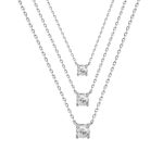 999 Fine Silver Minimalist CZ Necklace