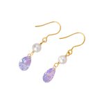 925 Sterling Silver Zircon Pearl Ear Hook