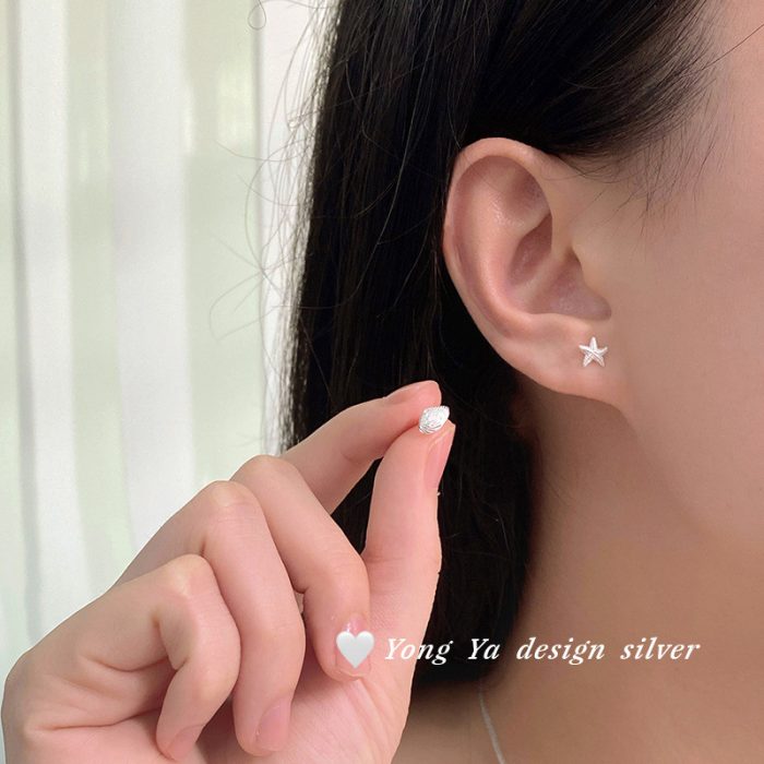 999 Fine Silver Summer New Starfish Shell Stud Earrings - Image 4