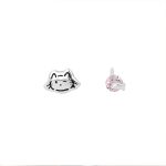 999 Fine Silver Cat Fish Stud Earrings, Gentle Exquisite Sweet Small Unique
