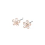 925 Sterling Silver New Elegant White Shell Floral Stud Earrings