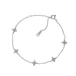 925 Sterling Silver Light Luxury Fresh Zircon Four Leaf Flower Bracelet