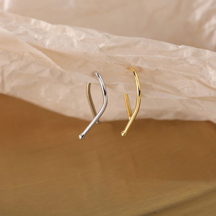 925 Sterling Silver Stud Earrings,New Trendy Minimalist Small Earrings for Women - Image 3