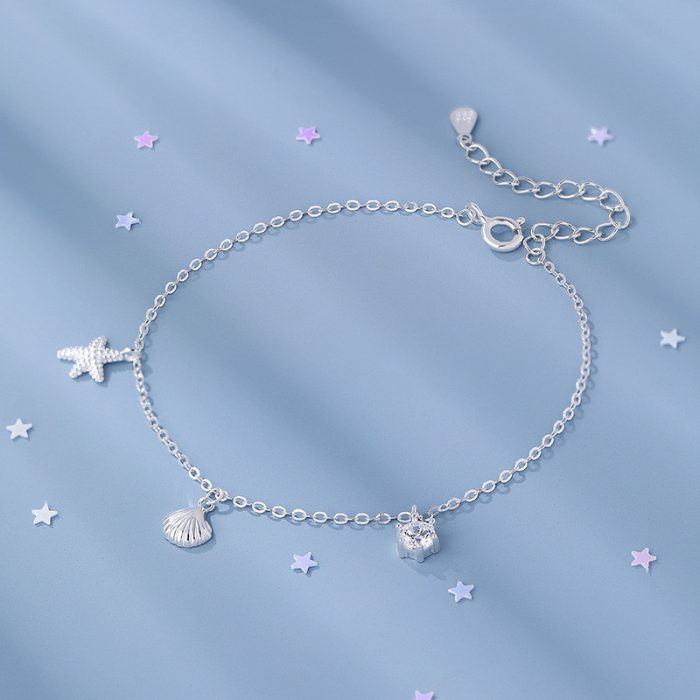 999 Fine Silver Girly Starfish Shell Bracelet - Image 3