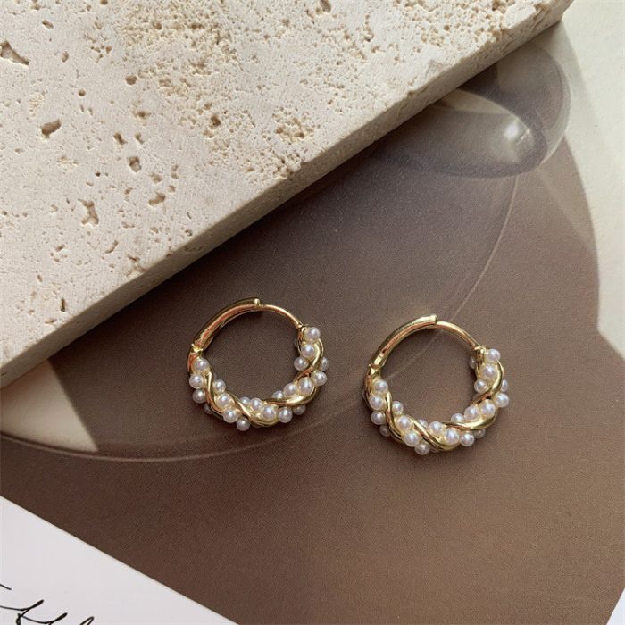 925 Sterling Silver Korean Style Unique Design Premium Circle Hoop Earrings - Image 4