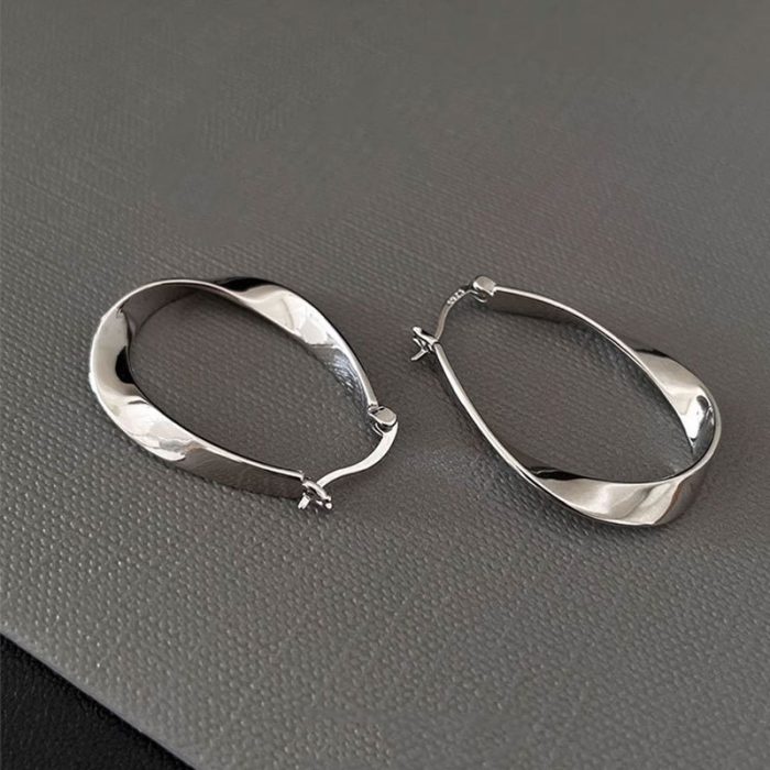 925 Sterling Silver Hoop Earrings - Image 4