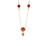 999 Fine Silver Little Koi Fish Red Agate Necklace