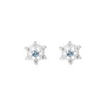 999 Fine Silver Snowflake Stud Earrings, Christmas Sweet Style Cute