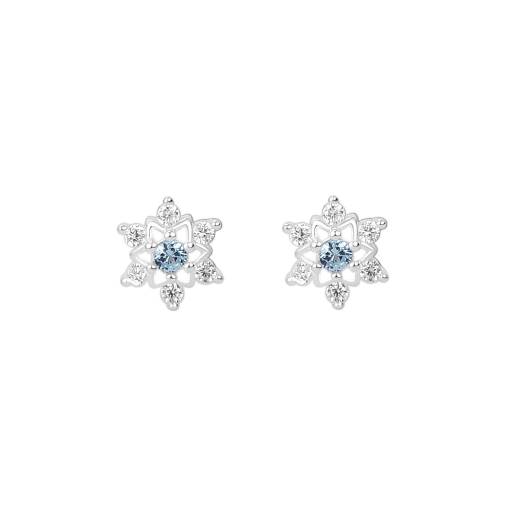 sg-11134201-8258c-ms4c97jaqiva20 999 Fine Silver Snowflake Stud Earrings, Christmas Sweet Style Cute - Image 1