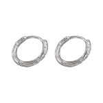 925 Sterling Silver Embossed Hoop Earrings