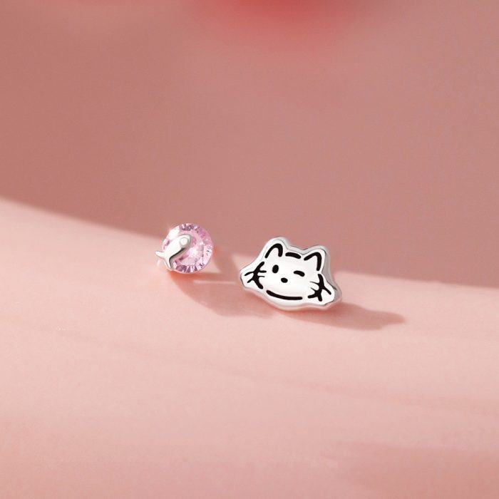 999 Fine Silver Cat Fish Stud Earrings, Gentle Exquisite Sweet Small Unique - Image 6