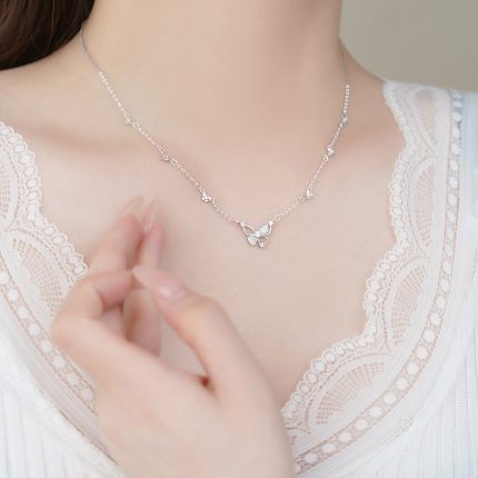 999 Fine Silver Fresh Hollow Butterfly Necklace - Image 6