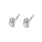 925 Sterling Silver Irregular Stone Lava Meteorite Stud Earrings