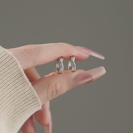 999 Fine Silver Personalized Twisted Stripe Hoop Earrings - Image 5
