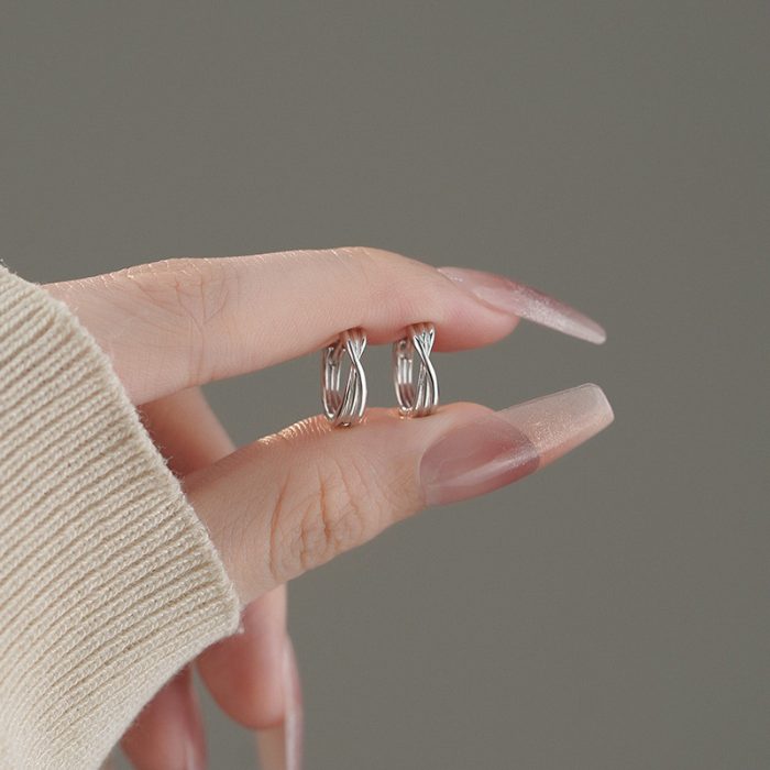 999 Fine Silver Personalized Twisted Stripe Hoop Earrings - Image 5