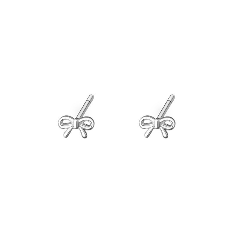 sg-11134201-8258e-ms4c96qzvxtudb 999 Fine Silver Princess Bow Straight Post Screw Back Earrings - Image 1