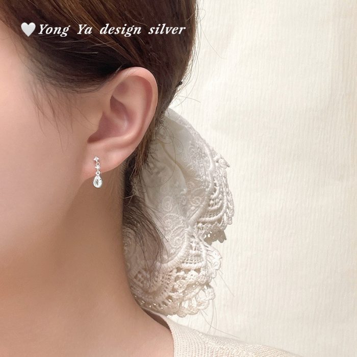 999 Fine Silver Summer Bestseller Teardrop CZ Stud Earrings - Image 2