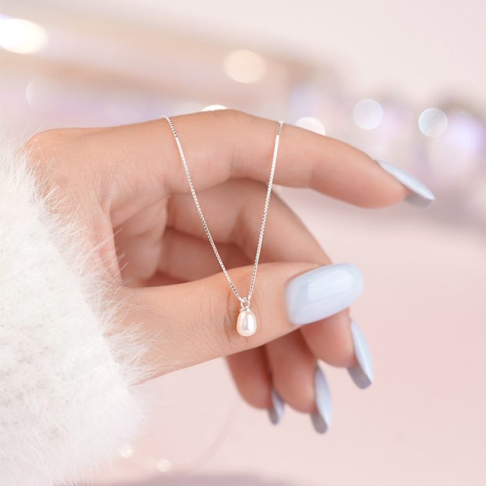925 Sterling Silver Pearl Necklace - Image 4