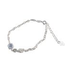 925 Sterling Silver Cushion Aquamarine Bracelet