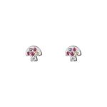 999 Fine Silver Mushroom CZ Stud Earrings
