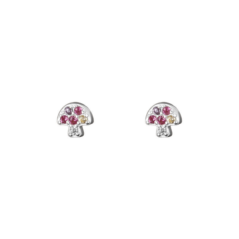 sg-11134201-8258i-ms4c96qzuj9ef9 999 Fine Silver Mushroom CZ Stud Earrings - Image 1