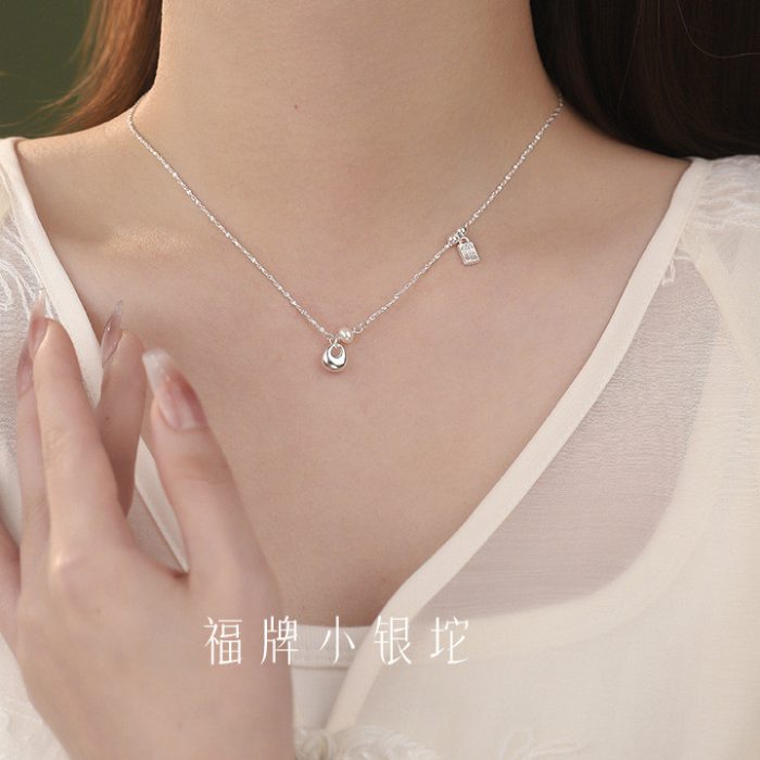 999 Fine Silver Chubby Fortune Tag Necklace - Image 2