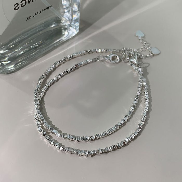 925 Sterling Silver Broken Silver Bracelet - Image 3