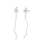 999 Fine Silver Light Luxury Gardenia Threader Earrings