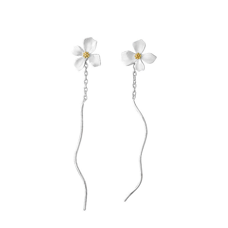 sg-11134201-8258k-ms4c9g799a0x71 999 Fine Silver Light Luxury Gardenia Threader Earrings - Image 1