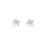 925 Sterling Silver Hollow Floral Stud Earrings