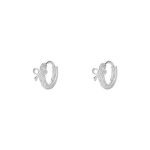 925 Sterling Silver Japanese Hollow Bow Hoop Earrings