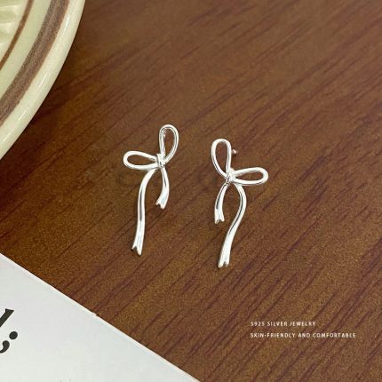925 Sterling Silver Sweet Bow Stud Earrings - Image 3