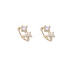 925 Sterling Silver Mini CZ Five Point Star Cartilage Earrings