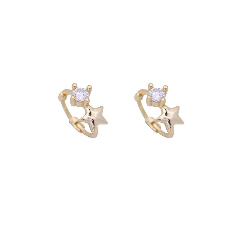 sg-11134201-8258o-ms4c95wvybycc4 925 Sterling Silver Mini CZ Five Point Star Cartilage Earrings - Image 1