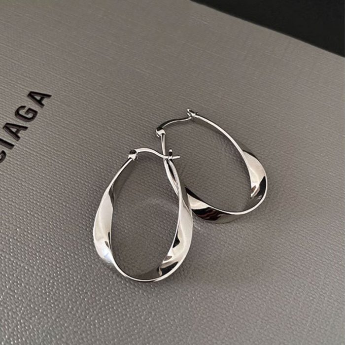 925 Sterling Silver Hoop Earrings - Image 3