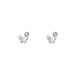 999 Fine Silver Sweet Butterfly Screw Back Earrings