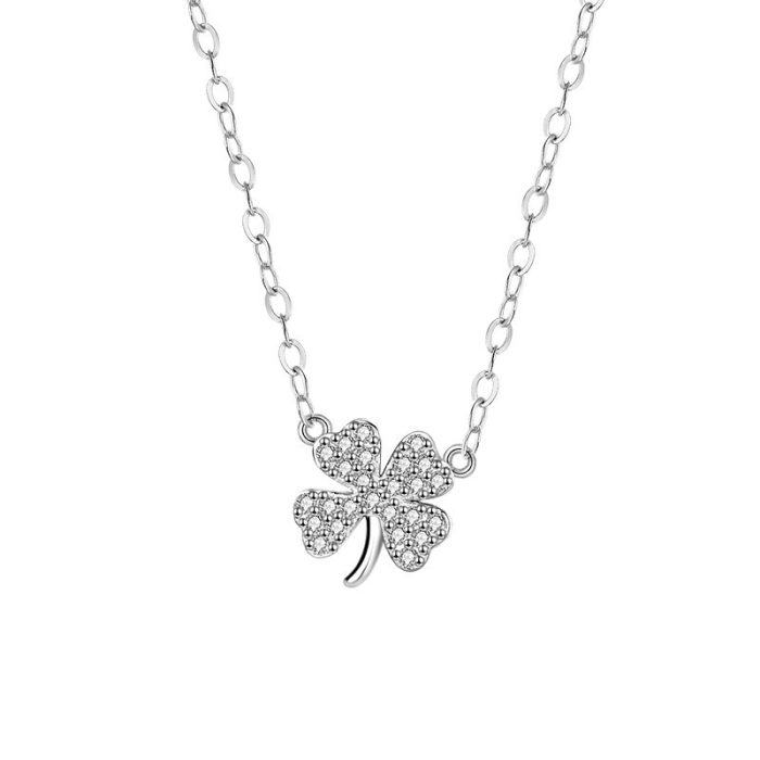 999 Fine Silver Four Leaf Clover Necklace - Image 5