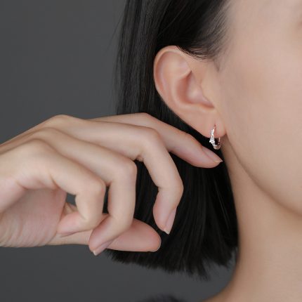 999 Fine Silver Fresh Forest Wrapped Flower Hoop Earrings - Image 3