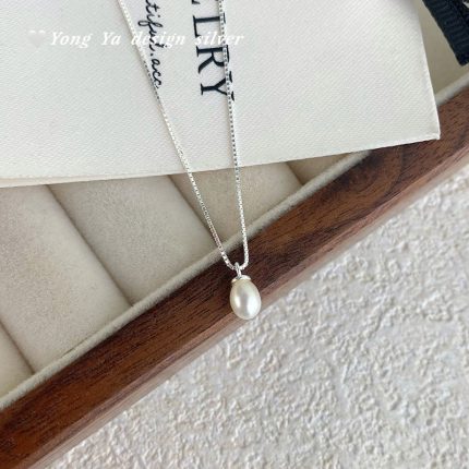 925 Sterling Silver Light Luxury Unique Pearl Necklace - Image 5