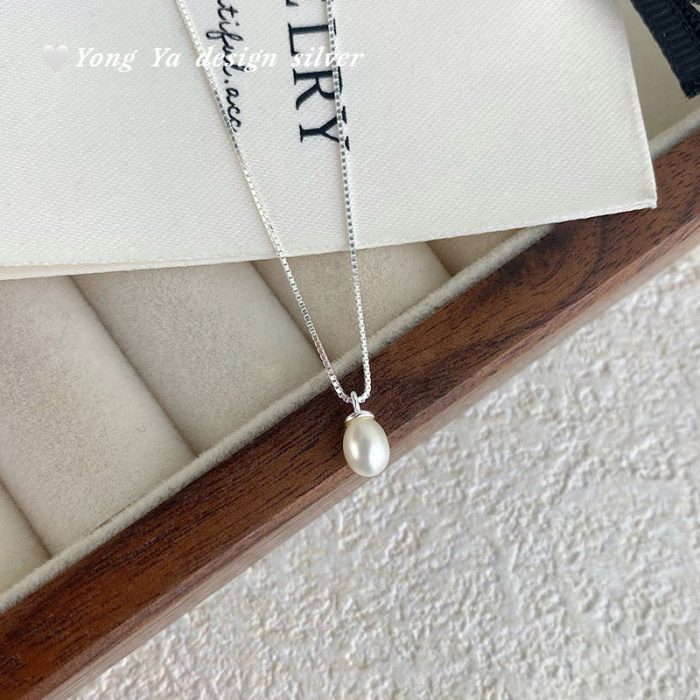 925 Sterling Silver Light Luxury Unique Pearl Necklace - Image 5